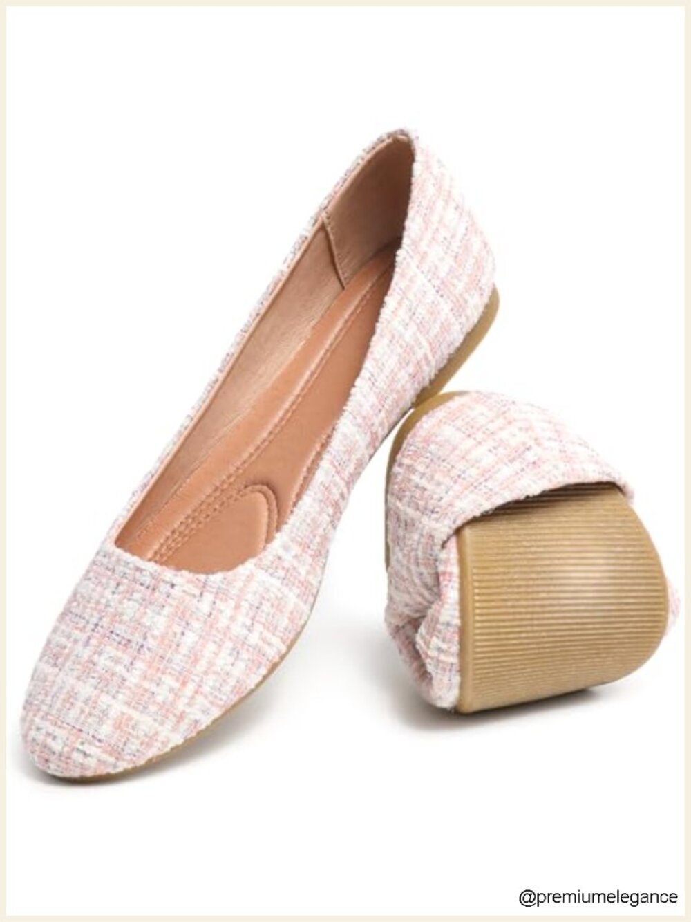 Women's Ballet Flats Round Toe Memory Foam Comfortable Dressy Slip On Casual